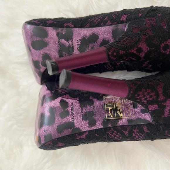 Dolce & Gabbana Purple Black Lace Pumps - Picture 3 of 3